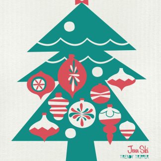Christmas Holiday Tree 2-color Red + Green