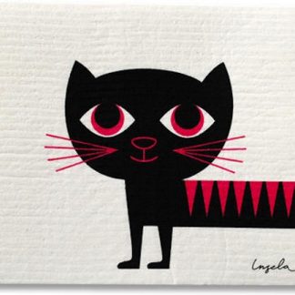 Modern Retro Cat - Black + Red