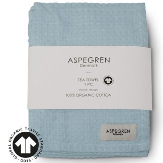 Aspegren 1-Pc ORGANIC Cotton Waffle Weave Tea Towel - North Blue Fog