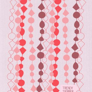 String Beads Pinks on Pastel Pink