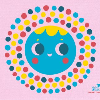 Helen Dardik Blue Moon on Lt Pink