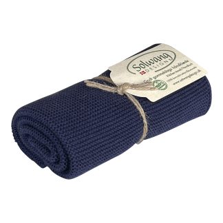 SOLWANG DESIGN Danish ORGANIC Cotton Kitchen / Hand Towel - DARK DUSTY BLUE