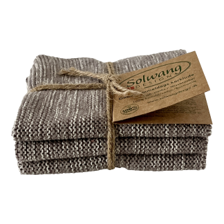 ORGANIC Cotton Dishcloth Trio - 3 same LIGHT Grey Shades
