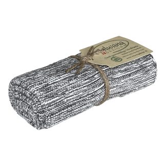 SOLWANG DESIGN Danish ORGANIC Cotton Kitchen / Hand Towel - WHITE/GREY MELANGE