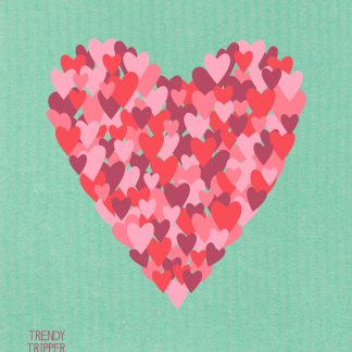 barbara newton-smith swedish dishcloth hearts pink