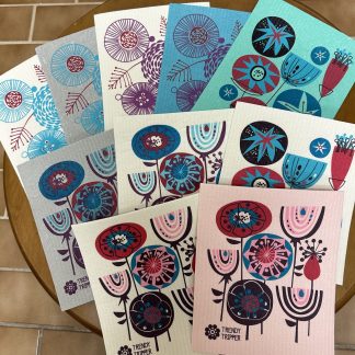 10-Pk MCM Retro Swedish Dishcloth FLORALS by Jenn Ski
