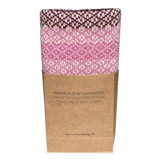 SOLWANG DESIGN Jacquard Towel Made w/ Yarn Scraps - Pink Berry