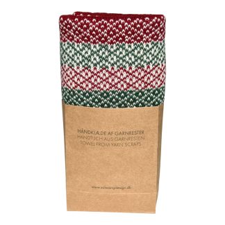 SOLWANG DESIGN Jacquard Towel Made w/ Yarn Scraps - Dark Red/Green