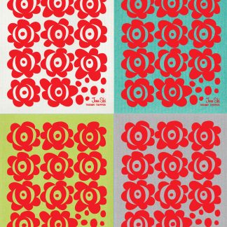 4-Pk Swedish Garden RED on Multi Color SPECIAL