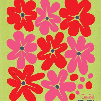 Swedish Blommor Flowers Red/Pink on Apple