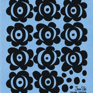 Swedish Garden Black on BLUE - Special