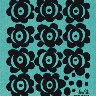 Swedish Garden Black on TURQUOISE - Special