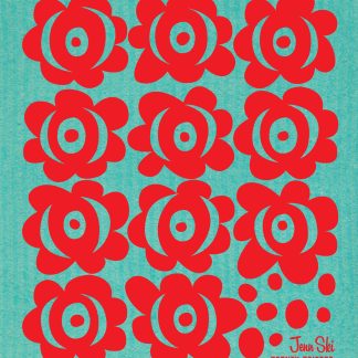 Swedish Garden Red on TURQUOISE - Special