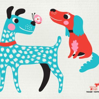 Helen Dardik Cute Turquoise Dogs on Natural