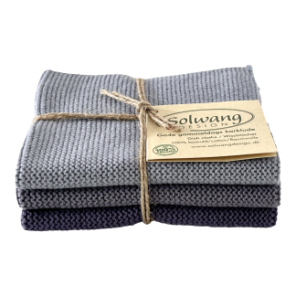SOLWANG DESIGN Danish ORGANIC Cotton Dishcloth - Lavender Combi