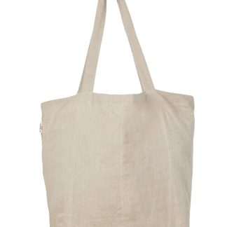 REUSE ME Linen Gusseted Tote Bag Made in Lithuania Natural