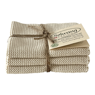 SOLWANG DESIGN Danish ORGANIC Cotton Dishcloth Trio - Nature