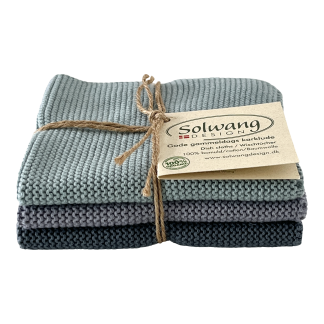 ORGANIC Cotton Dishcloth Combi - 3 Nordic Mist
