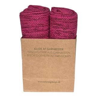 SOLWANG DESIGN 2-Pk Dishcloth Made w/ Yarn Scraps - Pink Berry