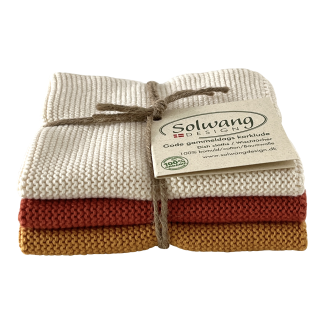 SOLWANG DESIGN Danish ORGANIC Cotton Dishcloth - Pumpkin Combi