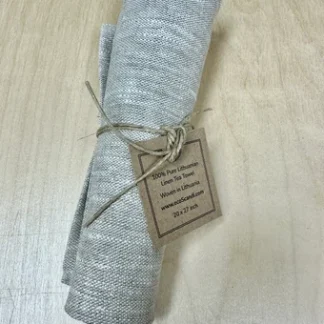 100% Pure Raw LINEN Tea Towel Natural White Melange | Woven in Lithuania