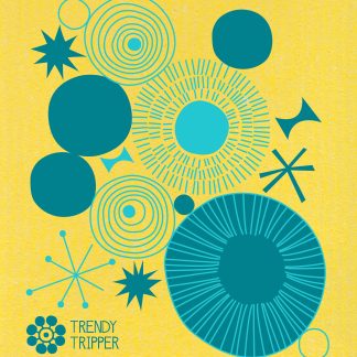 Abstract Spirals Turquoise on Assorted Colors