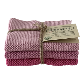 SOLWANG DESIGN Danish ORGANIC Cotton Dishcloth - Rose Combi