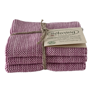 ORGANIC Cotton Dishcloth Trio - 3 same ROSE MELANGE