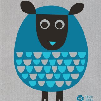 JENN SKI MODERN SHEEP ON SWEDISH DISHCLOTH