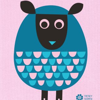 JENN SKI MODERN SHEEP ON SWEDISH DISHCLOTH