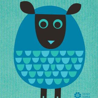 JENN SKI MODERN SHEEP ON SWEDISH DISHCLOTH