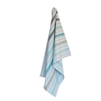 SOLWANG DESIGN Tea Towel 100% Certified Organic Cotton – Azure-Grey Stripe